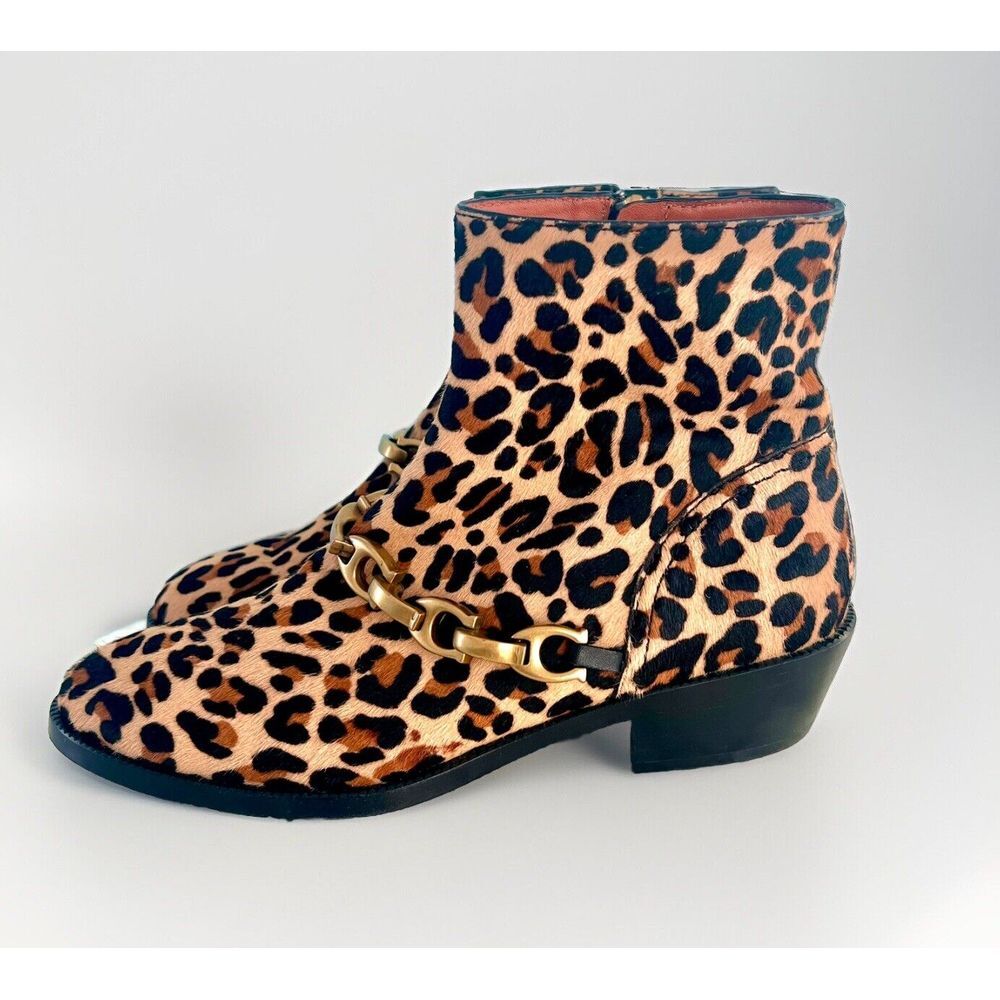 COACH Allen Boot In Leopard Calf Hair Size 7